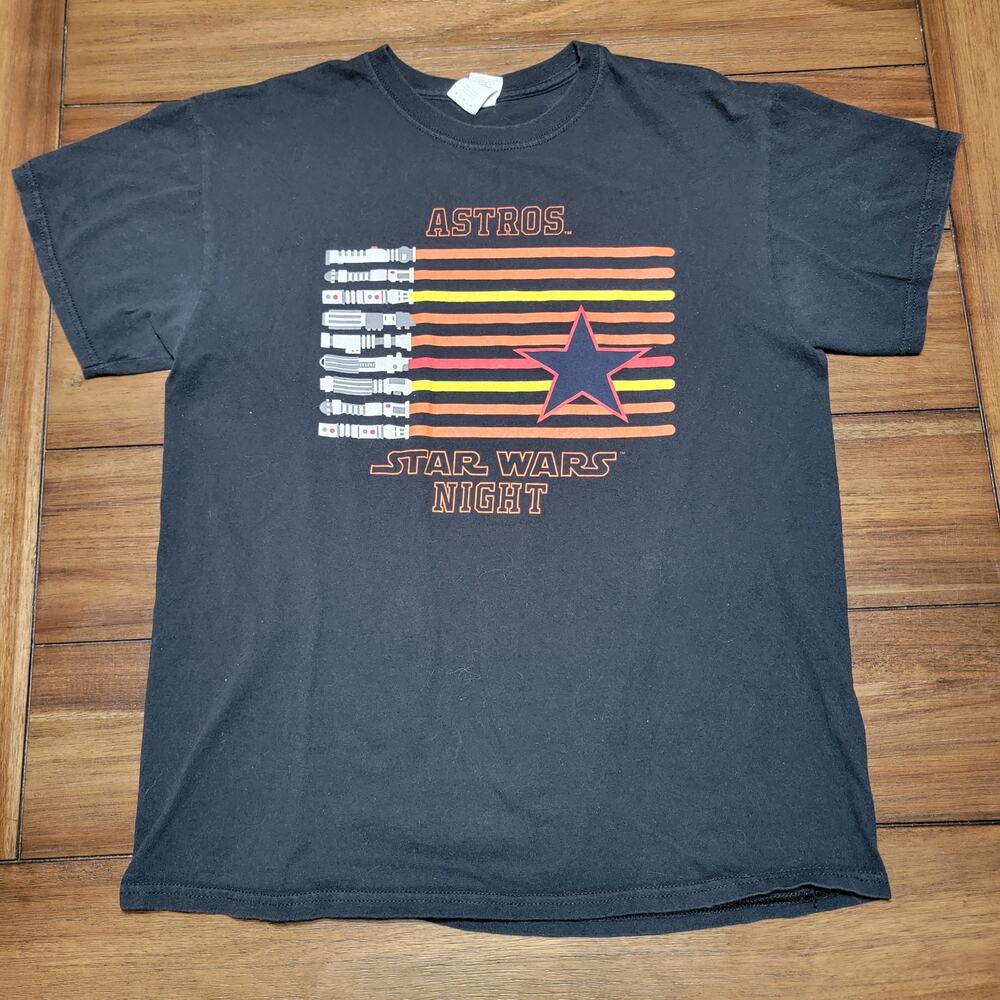 Houston Astros Star Wars Night Black Unisex Tee (Gildan) - Size Medium